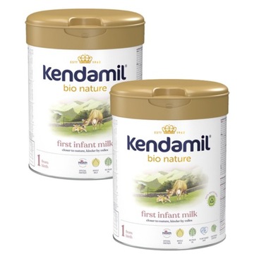 2xMleko Początkowe Kendamil 1 Premium Organiczne Bio Bez Oleju Rybiego 800g