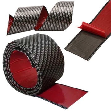 GUMOWA TAŚMA CARBON NAKŁADKA NA PROGI 7cm x 5m LISTWA OCHRONNA