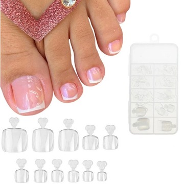 FLEXI TIPS SOFT GEL TIPSY DO STÓP PEDICURE ZESTAW 100 SZT. KWADRAT CLEAR