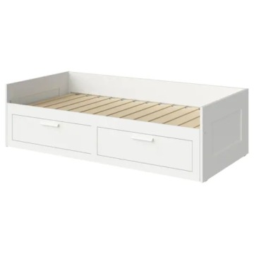 IKEA BRIMNES Rama leżanki 2 szuflady biały 80x200