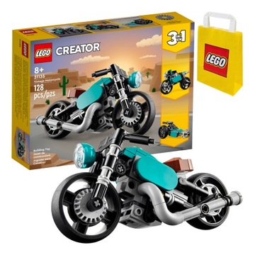 LEGO 3w1 Motocykl Vintage, Rower, Dragster (31135)