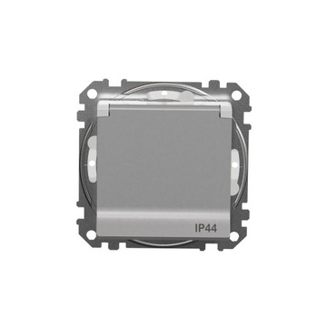SCHNEIDER SEDNA DESIGN GNIAZDO IP44 PRZESŁ SREBRNY