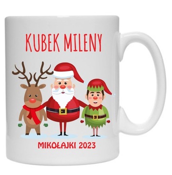 ŚWIĄTECZNY KUBEK NA MIKOŁAJKI GWIAZDKA + TWOJE IMIĘ