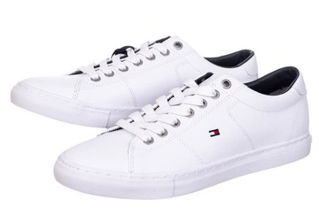 TOMMY HILFIGER BUTY MĘSKIE ESSENTIAL LEATHER SNEAKER WHITE r.44