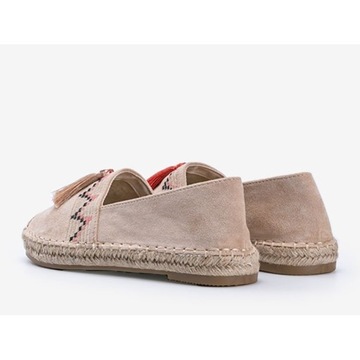 Beżowy Skóra ekologiczna Buty Espadryle r.38