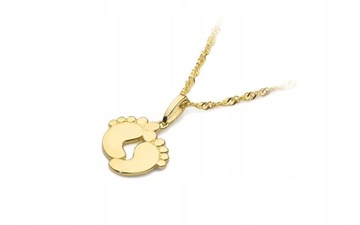 ЗОЛОТЫЕ НОЖКИ КУЛОН НОЖКИ ДЛЯ МАТЕРИ ГРАВИРОВКИ 333