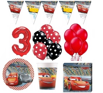 Zestaw Balony Dekoracje Auta Cars 3 Urodziny