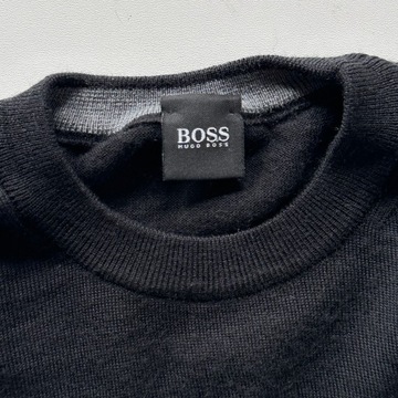 BOSS HUGO BOSS Czarny Sweter Wełna L