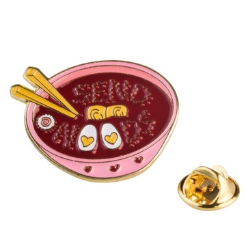 Pins przypinka JAPOŃSKI RAMEN prezent dla smakosza różowa 3235