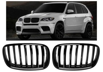 Искусственная решетка в бампере, ЧЕРНЫЙ ГЛЯНЦЕВЫЙ BMW X5 E70 2006-13