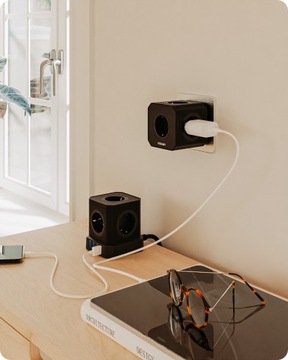 Voomy Stack Power Cube 10 — розетка длиной 2 м, 3 USB-A и 1 USB-C, 20 Вт, черный