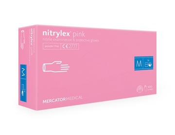 RĘKAWICZKI NITRYLOWE MERCATOR PINK rozm M 100 szt