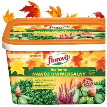 FLOROVIT JESIENNY NAWÓZ UNIWERSALNY 4kg GRANULOWANY WIADERKO DUŻO POTASU