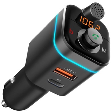 TRANSMITER FM BLUETOOTH ŁADOWARKA MP3 2XUSB SD LCD