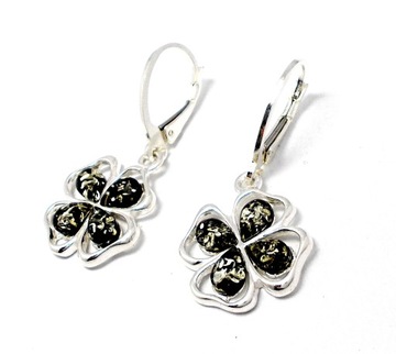 СЕРЕБРЯНЫЕ СЕРЬГИ С ЯНТАРЕМ