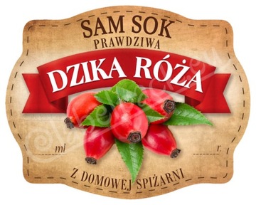 SOK DZIKA RÓŻA - Etykieta, naklejka 10x