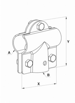 Teowa зажим для 3 винтов, массивный - 1,5 