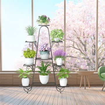 Металлическая подставка для цветов Подставка для цветов на 9 горшков