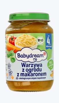 Babydream warzywa z ogrodu z makaronem po 4. m-cu