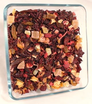1kg Herbata owocowa RED VELVET MALINY+MELON+MULTI OWOC 55%