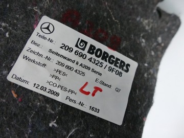 MERCEDES A209 W209 CABRIO WYKŁADZINA BAGAŻNIKA 09r