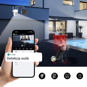 KAMERA SOLARNA ZEWNĘTRZNA OBROTOWA IP WIFI 4MPX FULL HD+ DO MONITORINGU