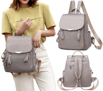 Рюкзак женский, элегантный, водонепроницаемый, вместительный, серая сумка через плечо 2в1, большой