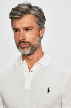 RALPH LAUREN męska koszulka polo biała SLIM r.XL