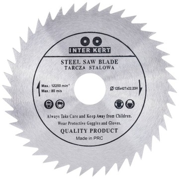 TARCZA PIŁA STALOWA BEZWIDIOWA DO DREWNA 125x22x42