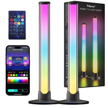 INTELIGENTNA LISTWA ŚWIETLNA LED RGB 16 MILIONÓW KOLORÓW + PILOT 40CM 2SZT