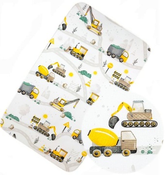 PRZEŚCIERADŁO Z GUMKĄ DO ŁÓŻECZKA DOSTAWKI 50x82 KOPARKI