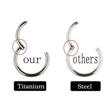 Пирсинг для табика носа G23 из титана, 14 г, 16 г, сегментный