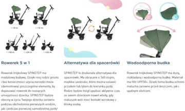 Трехколесный велосипед KinderKraft SPINSTEP | Зеленый