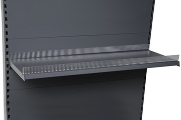 Ogranicznik listwa Plexi Frontowy ZĄBKOWANY 1250X45mm do regałów Tego,Mago,