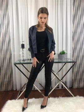 A1 ŻAKIET BOLERKO E-SKÓRA SIMPLE GRANAT R.44