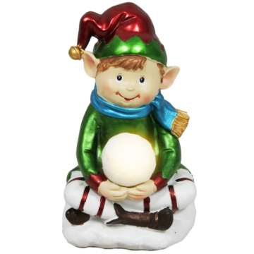 FIGURKA ŚWIĄTECZNA SKRZAT ELF Z KULĄ LED DEKORACJA