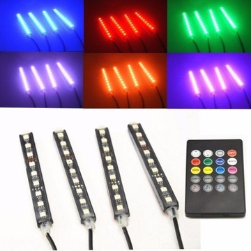 Pasek neonowy RGB LED do wnętrza samochodu Bluetooth Lampka kontrolna aplikacji telefonu