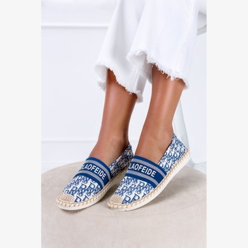 ESPADRYLE SLIP ON DAMSKIE Z NAPISAMI PLECIONE r 40