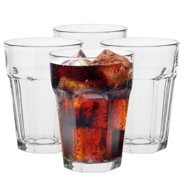 SZKLANKI Do Napojów Wody Soków Komplet 4x425 ml Produkt Polski GRUBE SZKŁO