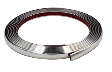 LISTWA OZDOBNA TAŚMA SAMOPRZYLEPNA CHROMOWANA 14MM / 5 METRÓW CHROM SREBRNA