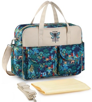 TORBA ORGANIZER DO WÓZKA DLA MAMY TATY WZORY KOLORY MAŁPKI 3w1