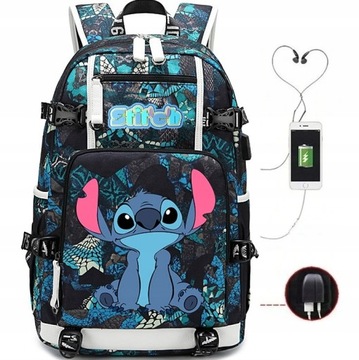 PLECAK A4 STICH UNIKAT WODOODPORNY USB WZORY