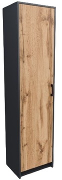 Шкаф однодверный, полка на колонне, 1D2P ГРАФИТ-ВОТАН антрацит ROB