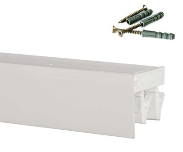 Szyna sufitowa PCV dwutorowa 260cm z OSŁONĄ