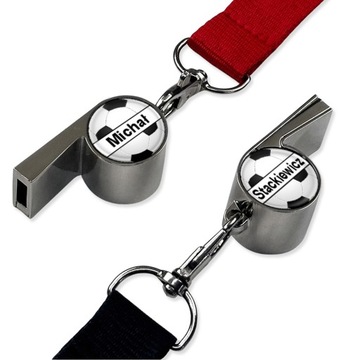 Gwizdek Personalizowany Dwustronny IMIĘ + NAZWISKO trenera piłki nożnej