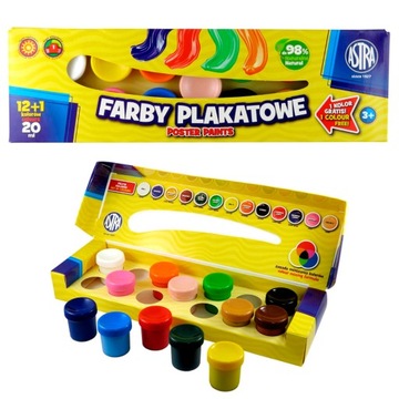 FARBY PLAKATOWE ASTRA 13 KOLORÓW x 20 ml