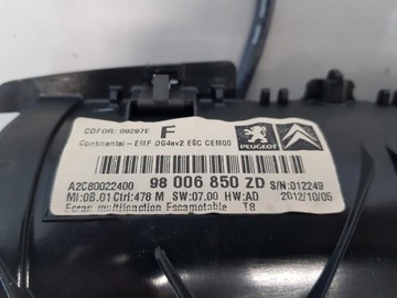 DISPLEJ NAVIGACE PEUGEOT 3008 98006850ZD