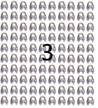 ЗАЖИМ ДЛЯ СТАЛЬНЫХ КАНАТОВ 3мм 100 шт. ЗАЖИМ ДЛЯ СТАЛЬНЫХ КАНАТОВ