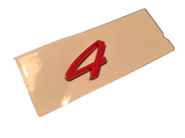 Emblemat napis do Porsche 4 Red Matte