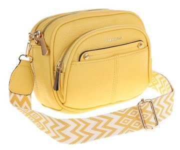 CHARRO Elegancka Torebka Damska żółta kuferek listonoszka CH966914 Yellow